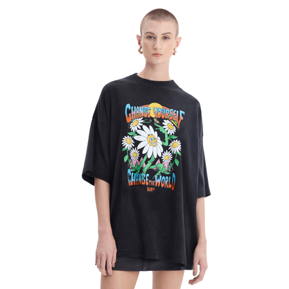 CAMISETA OVERSIZED CHANGE YOUESELF PRETO