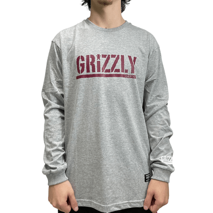 Camiseta Grizzly OG Stamp Manga Longa Mescla Claro