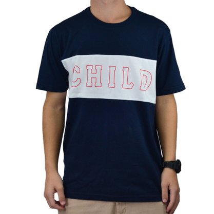 Camiseta Masculina Child Collar Azul Marinho