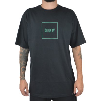Camiseta Masculina HUF Box Logo Preto