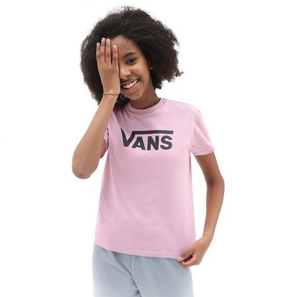 Camiseta Vans Flying V Crew Infantil Rosê