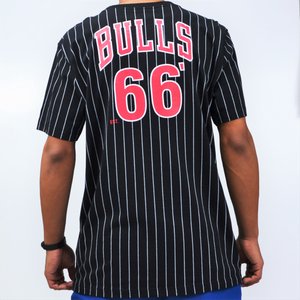 rue21 - Black Chicago Bulls Pinstripe Baseball Jersey