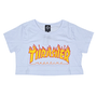Cropped Thrasher Girl Flame New Logo Branco