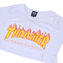 Cropped Thrasher Girl Flame New Logo Branco