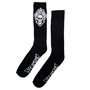 Meia Creature Bone Head Flame Cano Longo Preto