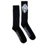 Meia Creature Bone Head Flame Cano Longo Preto